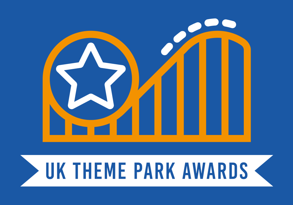 UK Theme Park Awards Logo with blue background